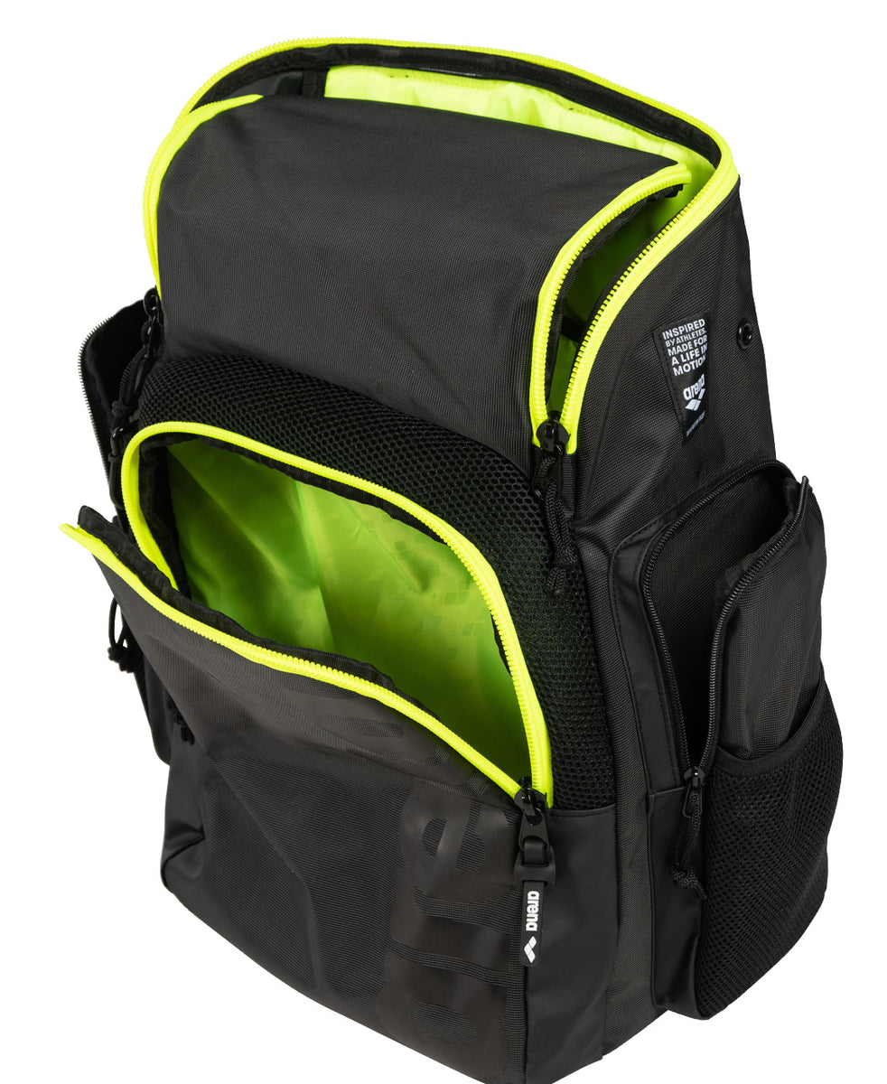 Arena Schwimm Sport Rucksack 35L Spiky III Dark-Smoke-Neon-Yellow ...